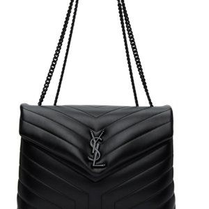 Yves Saint Laurent Black Leather Matelasse Y Purse